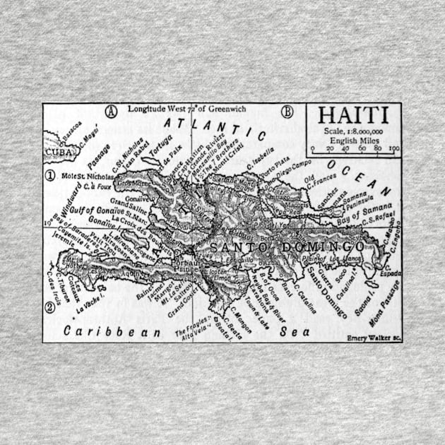 Vintage Map of Haiti (1911) by Bravuramedia